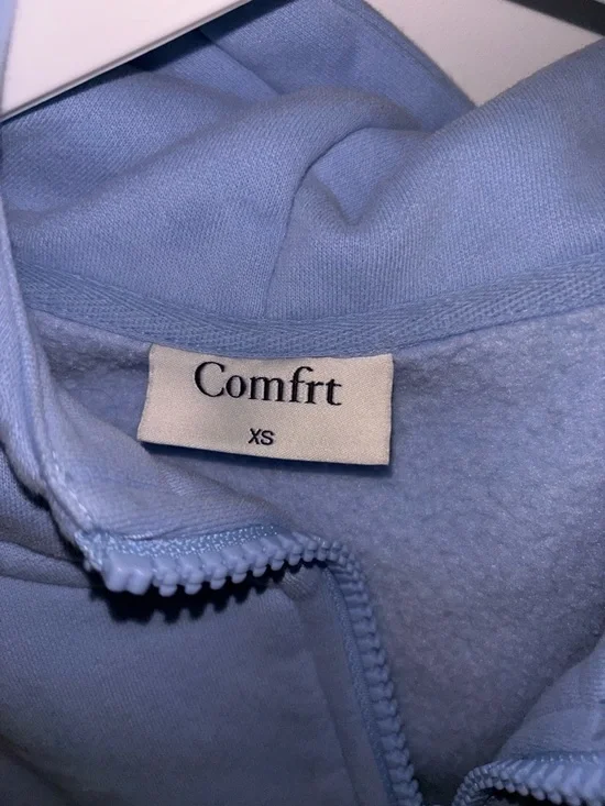 Comfrt Women’s Light Blue Zip-Up Hoodie Jacket- Size XS - Picture 3 of 3